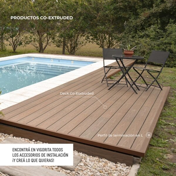 Perfil de Terminación en L Revestimiento Exterior Co-Extruded G04 Teak