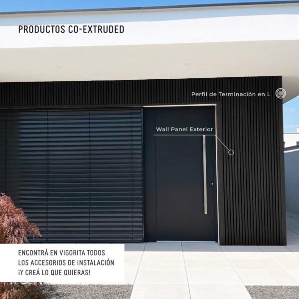 Perfil de Terminación en L Revestimiento Exterior Co-Extruded G07 Charcoal